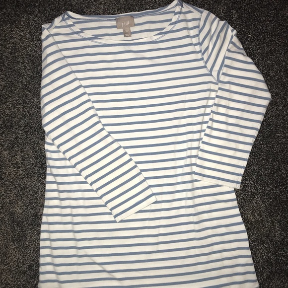 EUC J. JILL quarter sleeve striped shirt size XS - Picture 1 of 3